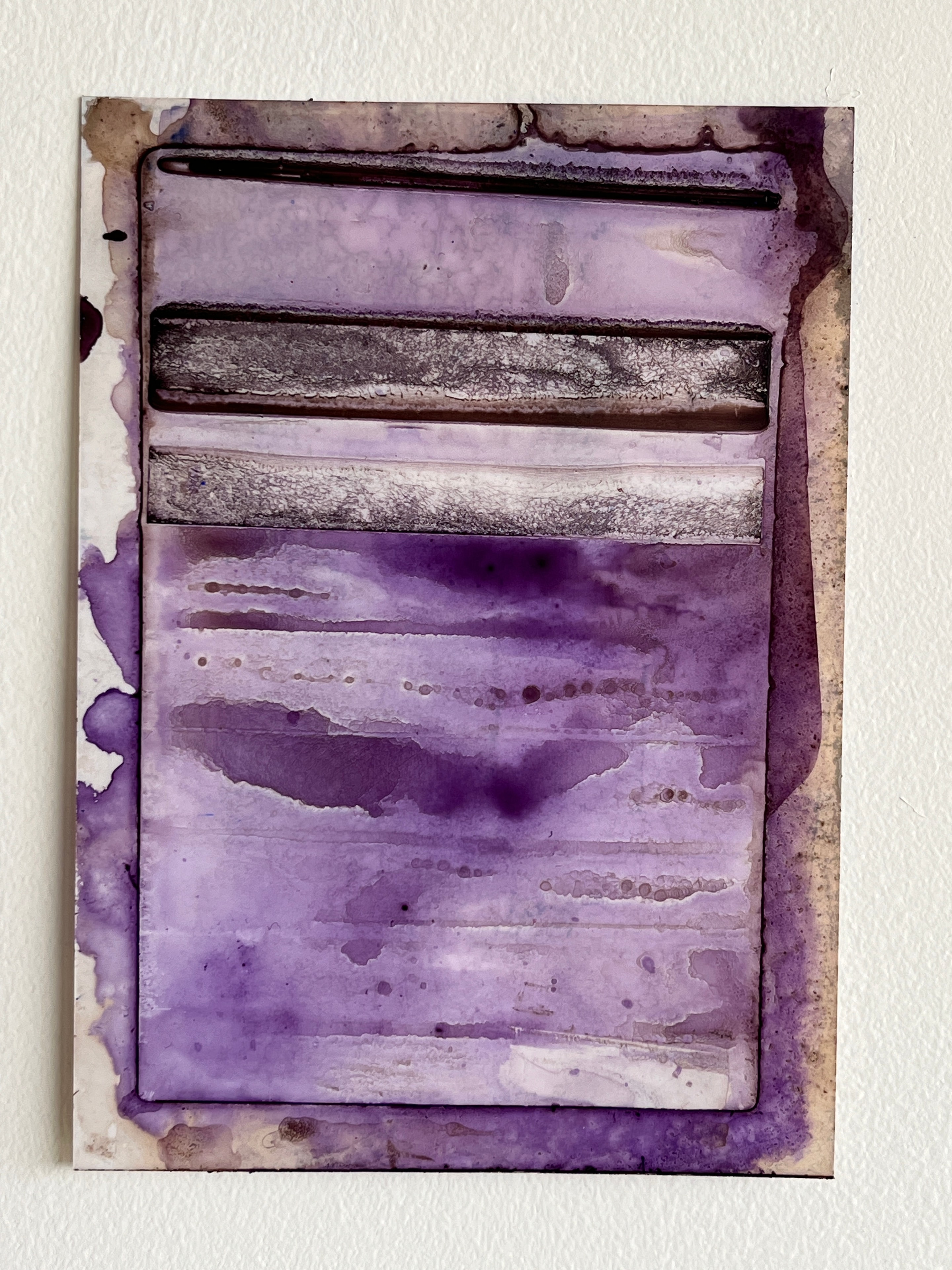 Erosion and Metaphor III_Ink, Copper Dust, Yupo Paper_7 x 5 inches