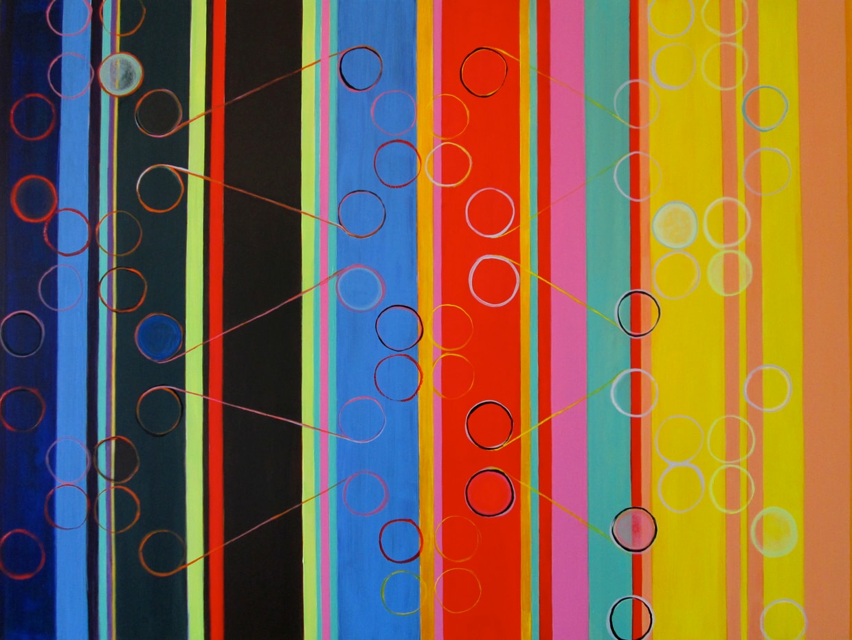Molecules of Music_2013_ink, graphite, enamel, gouache, acrylic on clayboard panel mounted on wood cradle_36 x 48 x 2 inches